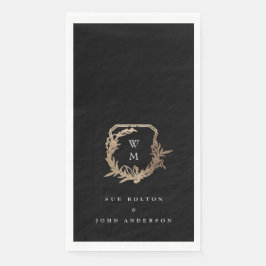 Servilleta De Papel escudo monograma blanco negro blanco