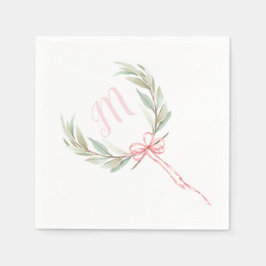 Servilleta De Papel Escudo Rosa Laurel Ribbon