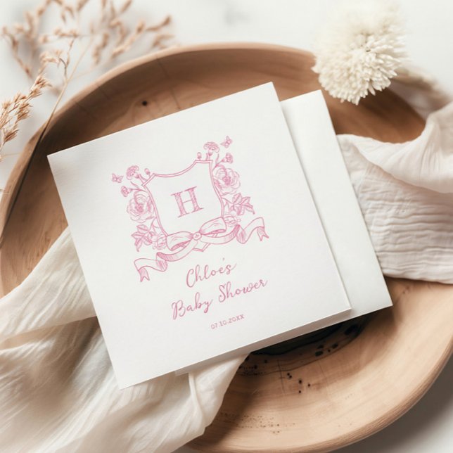 Servilleta De Papel Escudo ruso de Chinoiserie Bow Floral Baby Shower (Subido por el creador)