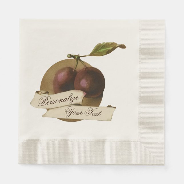Servilleta De Papel Escuela antigua de personalizable de ciruelas anti (Anverso)