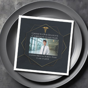 Servilleta De Papel Escuela de Medicina de moda Foto Partido de Gradua