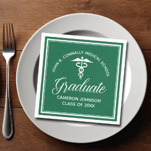 Servilleta De Papel Escuela de Medicina Verde Fiesta de Graduación Per