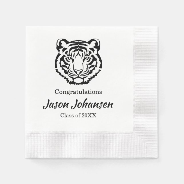 Servilleta De Papel Escuela Secundaria Napkins de la Mascota del Tigre (Anverso)