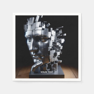 Servilleta De Papel Escultura Metalizado Fantasy Cute Face