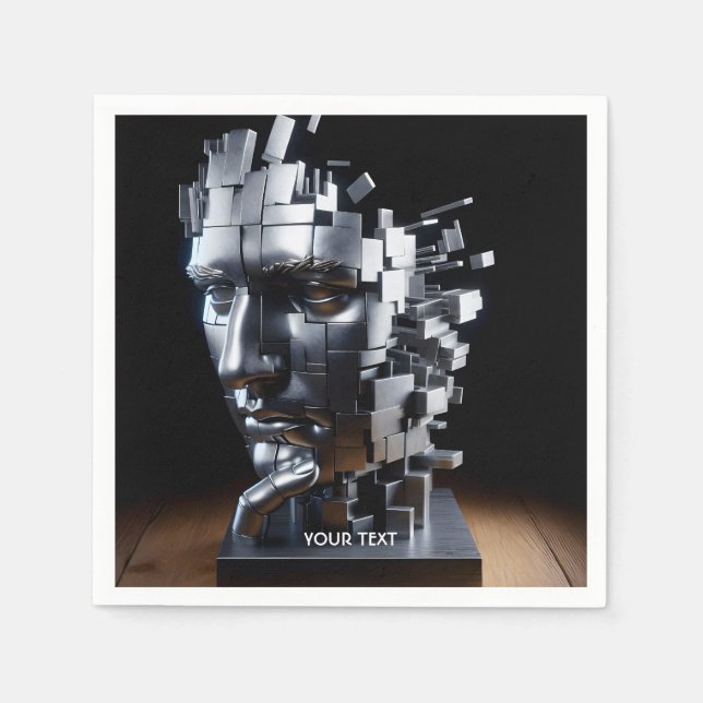 Servilleta De Papel Escultura Metalizado Fantasy Cute Face (Anverso)