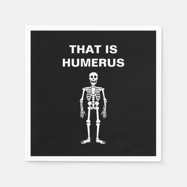 Servilleta De Papel Ese Es Humerus Funny Halloween Skeleton Bone Pun (Anverso)
