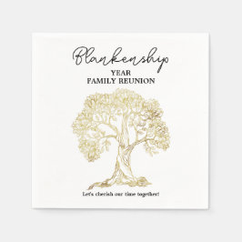 Servilleta De Papel Esencial Fiesta de Reunión de la Familia Gold Tree