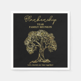 Servilleta De Papel Esencial Fiesta de Reunión de la Familia Gold Tree