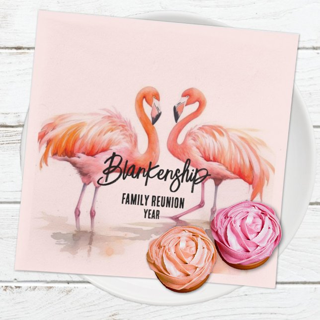Servilleta De Papel Esenciales de Fiestas de reunión familiar de doble (Be sure to have all the party essentials like these custom flamingo napkins ready for your event .)