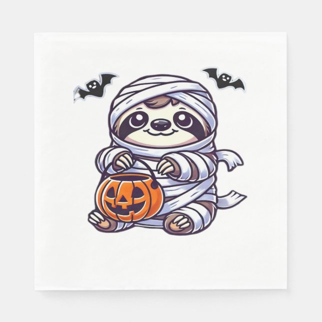 Servilleta De Papel Eslogan Halloween Mamis Niños Mujeres Hombres Clás (Anverso)