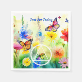 Servilleta De Papel Eslogan personalizado Símbolo AA Mariposas y Flore