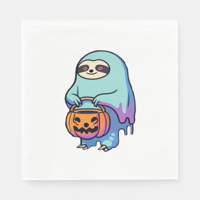Servilleta De Papel Eslovaco Fantasma Halloween Camiseta sobredimensio (Anverso)