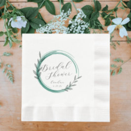 Servilleta De Papel Esmeralda Verde Simple Wreath Bridal Ducha