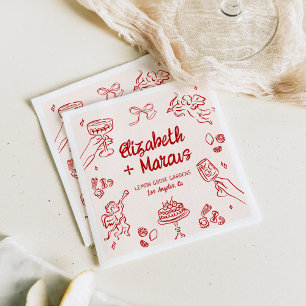 Servilleta De Papel ¡Eso es amor! Compromiso Rojo Italiano
