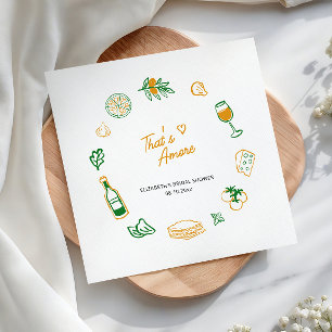 Servilleta De Papel Eso es Comida Italiana Rústica Amarillo Verde