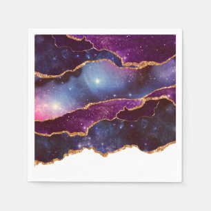 Servilleta De Papel Espacio azul y morado y estrellas de edad moderna