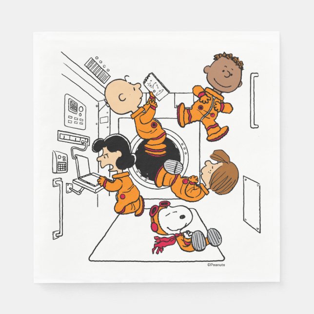 Servilleta De Papel ESPACIO | Banda de cacahuetes en el espacio (Anverso)