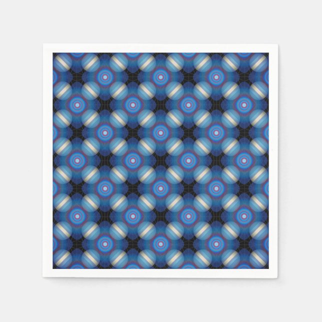 Servilleta De Papel Espacio Geométrico Azul (Anverso)