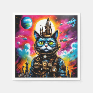 Servilleta De Papel Espacio Steampunk Cat II
