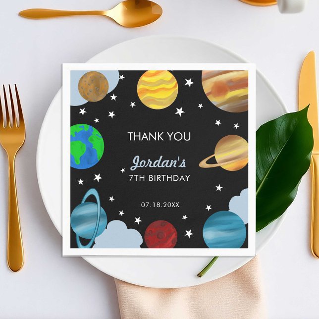 Servilleta De Papel Espacio Ultraterrestre Planetas de Cumpleaños Gala (Subido por el creador)