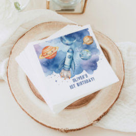 Servilleta De Papel Espacio Ultraterrestre Primer viaje alrededor del