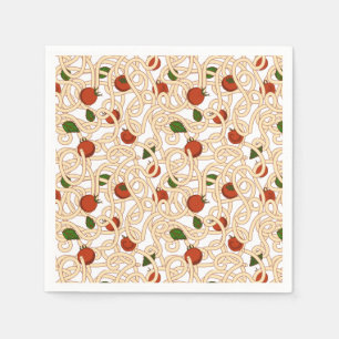 Servilleta De Papel Espaguetis pasta comida italiana con tomate