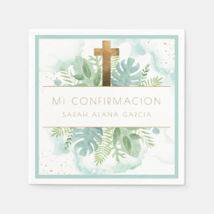 Servilleta De Papel Español, confirmación de niño/Chica verde Casa