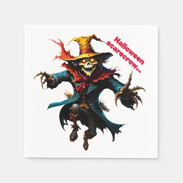 Servilleta De Papel Espantapájaros de Halloween (Anverso)