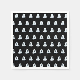 Servilleta De Papel Espantoso patrón fantasma negro y blanco