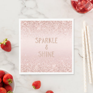 Servilleta De Papel Esparkle Purpurina Rubor Pink Ombre Glitzy
