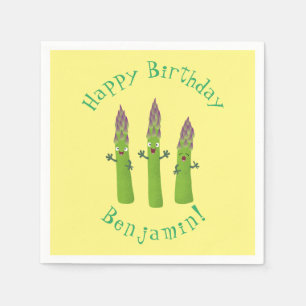 Servilleta De Papel Espárrago lindo cantando trío de verduras personal