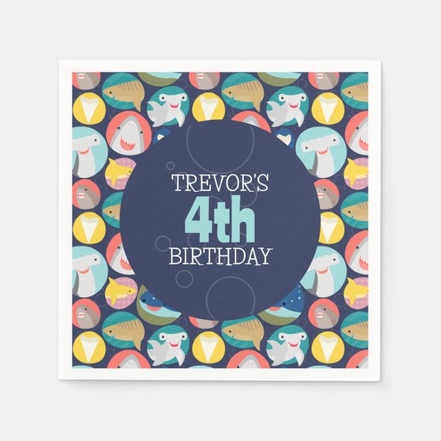 Servilleta De Papel Especie de tiburón mate (Anverso)