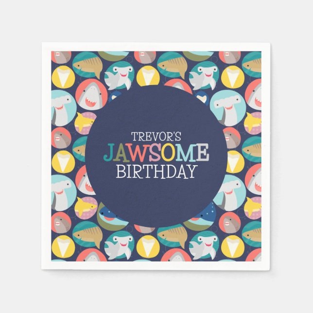 Servilleta De Papel Especie de tiburón mate (Anverso)