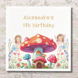 Servilleta De Papel Espectacular Chica de hongos Fairy Birday Party