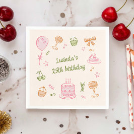 Servilleta De Papel Espectacular fiesta de cumpleaños dibujada a mano