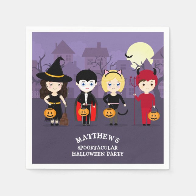 Servilleta De Papel Espectacular fiesta de Halloween de la noche (Anverso)