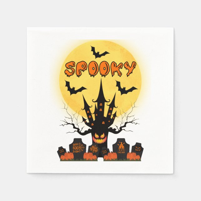 Servilleta De Papel Espectacular Halloween Moon 3 Napkins (Anverso)