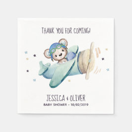 Servilleta De Papel Espectacular piloto del avión acuático Teddy Bear