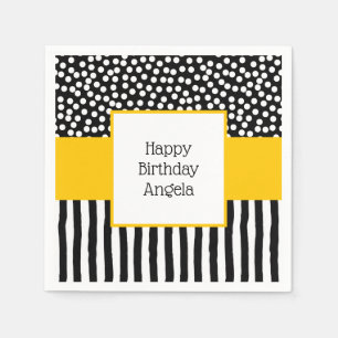 Servilleta De Papel Espectaculares patrones blancos y negros con amari