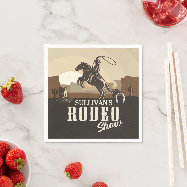 Servilleta De Papel Espectáculo de Rodeo Vaquero Personalizado de Rode (In situ)