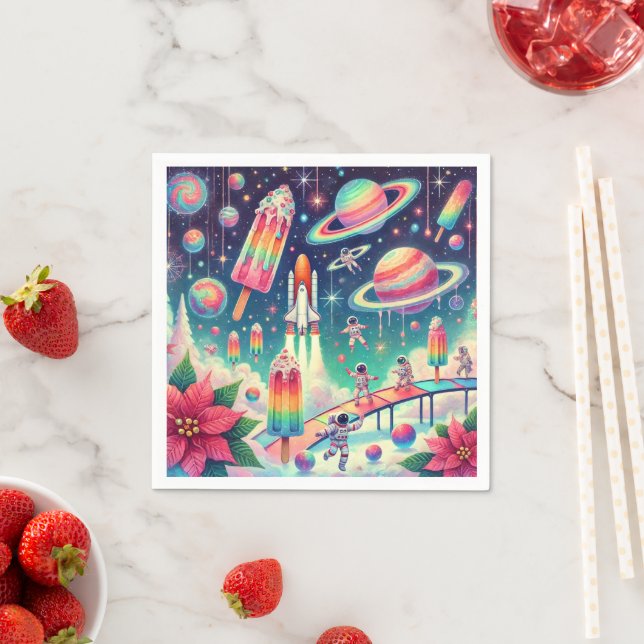 Servilleta De Papel Espectáculo de teatro de Poinsettia cósmica (In situ)