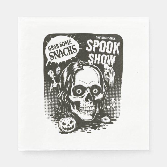 Servilleta De Papel Espectáculo vintage de Halloween (Anverso)