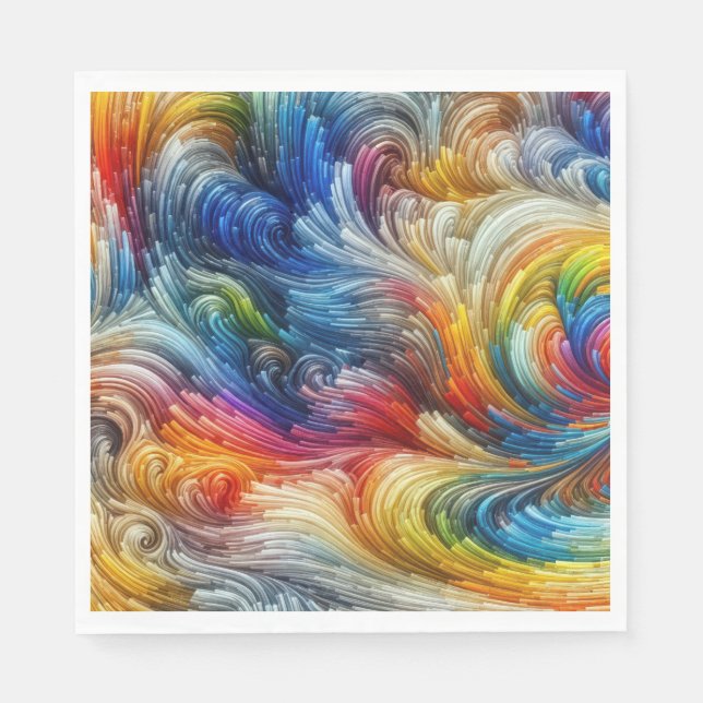Servilleta De Papel Espectro Swirl Resumen Contemporáneo (Anverso)