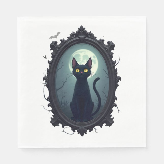 Servilleta De Papel Espejo de gato embrujado (Anverso)