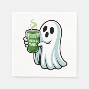 Servilleta De Papel Espeluznante Fantasma Bebiendo Matcha