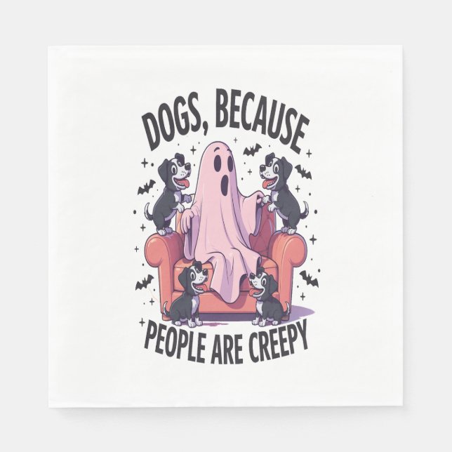 Servilleta De Papel Espeluznante fantasma de perro de Halloween (2) (Anverso)