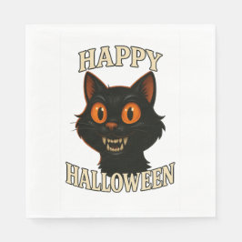 Servilleta De Papel Espeluznante fiesta de Halloween para gatos negros