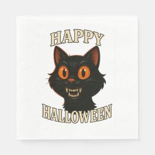 Servilleta De Papel Espeluznante fiesta de Halloween para gatos negros
