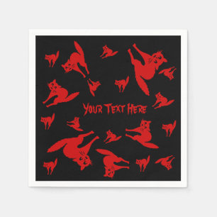 Servilleta De Papel espeluznante gatito rojo halloween divertido