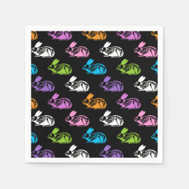 Servilleta De Papel Espeluznante Patrón de conejito de Pascua